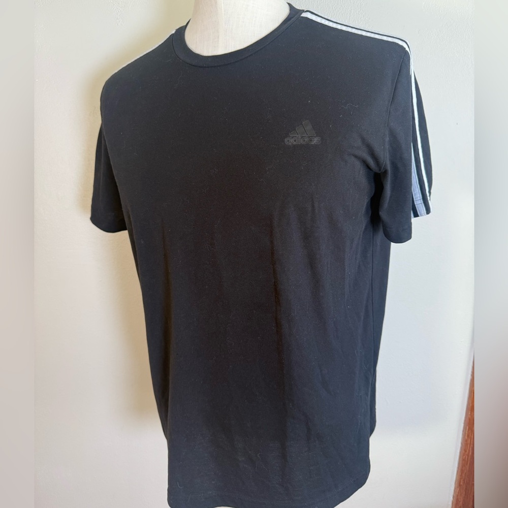 Adidas Shirt Mens XL Black Climalite Athletic Performance Short Sleeve Training
